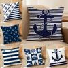 Classic Oocean Sailor Cushion Cover Short Plush Doublesided Print Square Throw Pillow Covers Sofa Home Cushion Decor