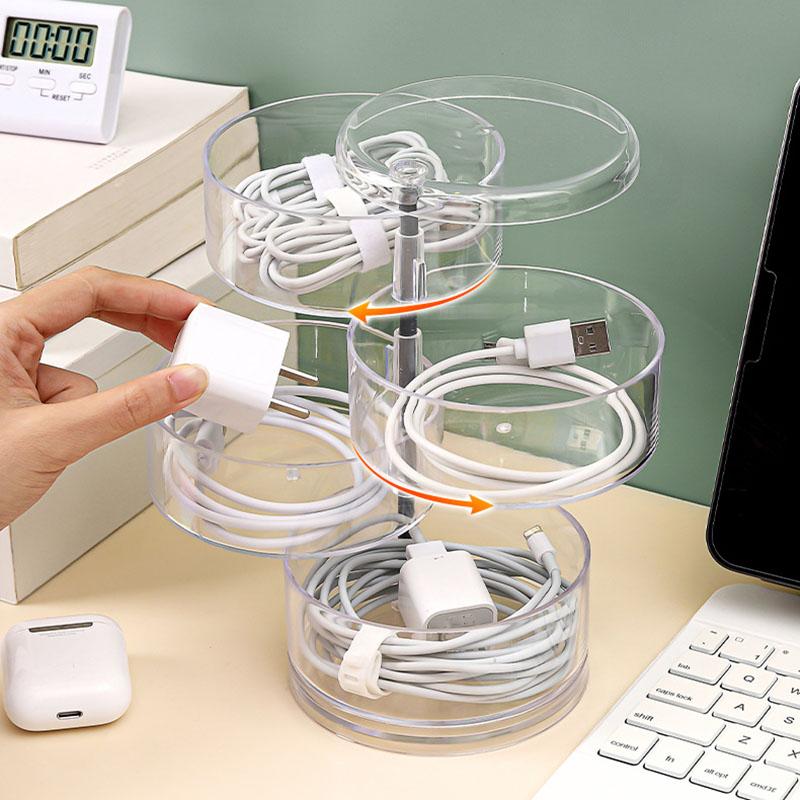 360-degree Rotating Transparent Jewelry Box, Multi-layer Jewelry Box, Dust-proof Finishing Shelf, Jewelry Necklace Storage Box
