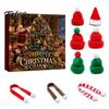 Decorative Bottle Toppers for Christmas 9 Pcs Mini Knit Hat And Scarf Set Advent Calendar, Handmade Tiny Santa Gift Kids Scarves Countdown Calendar