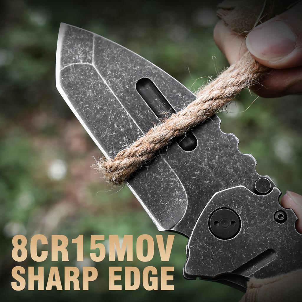A One-Handed Quick-Opening Folding Knife Made of Stainless Steel, Suitable for Outdoor Camping, Hiking, Fishing