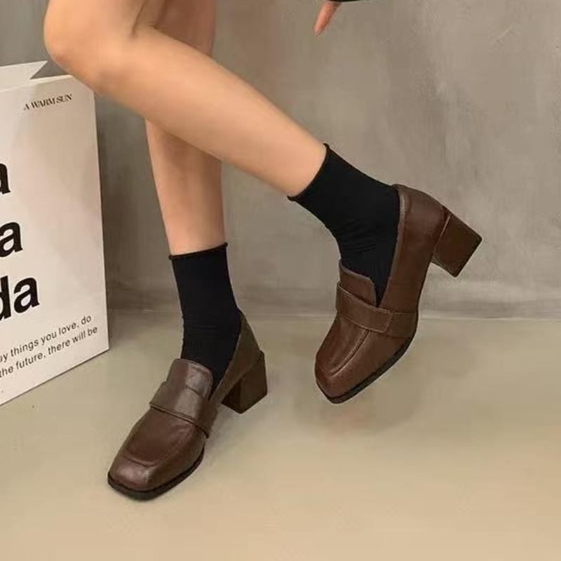 Square Toe Women High Heels Shoes Elegant Mary Janes Shoes Autumn Dress Lolita Elegant Woman Pumps 2025 Trend Female Zapatillas