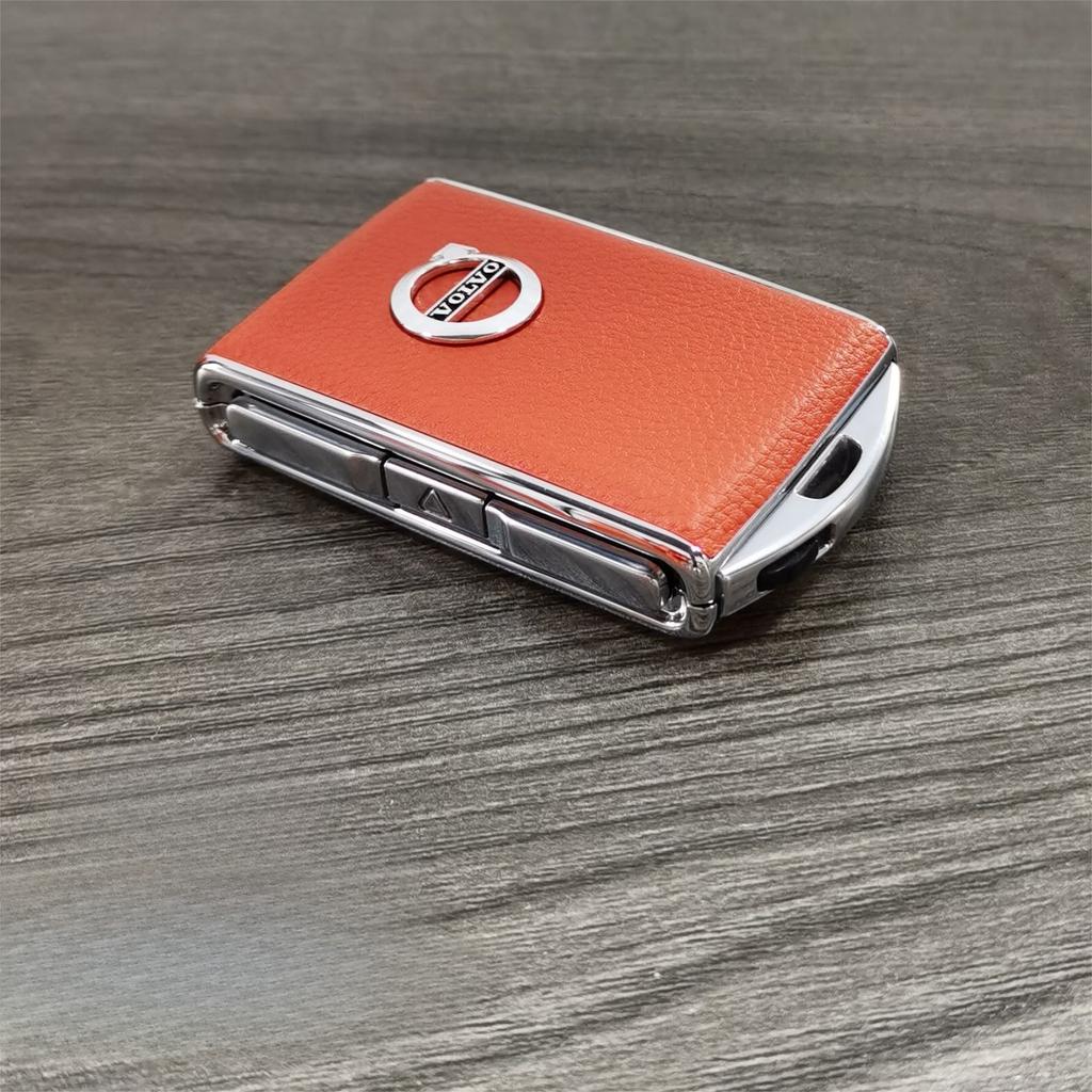 Genuine Leather Shell Keycase for Volvo XC60/S90/S60/XC40/XC90 Alloy Modification And Replacement Car Key Case