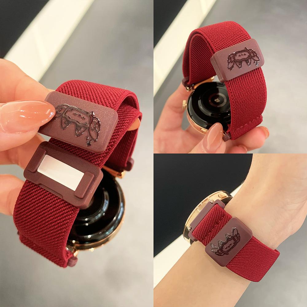 

Подходит для часов Huawei GT5 GT4 Ремешок watch4/3/2Pro Крылья Граффити Плетеный нейлон Магнитная застежка Applicable: huawei gt5-41mm бордовый