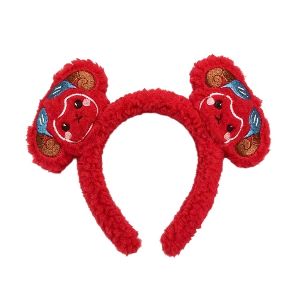 Soft Goat Ears Headband Plush Lamb Cosplay Tail Comfortable Wear Sheep Horn Hair Band Photo Props