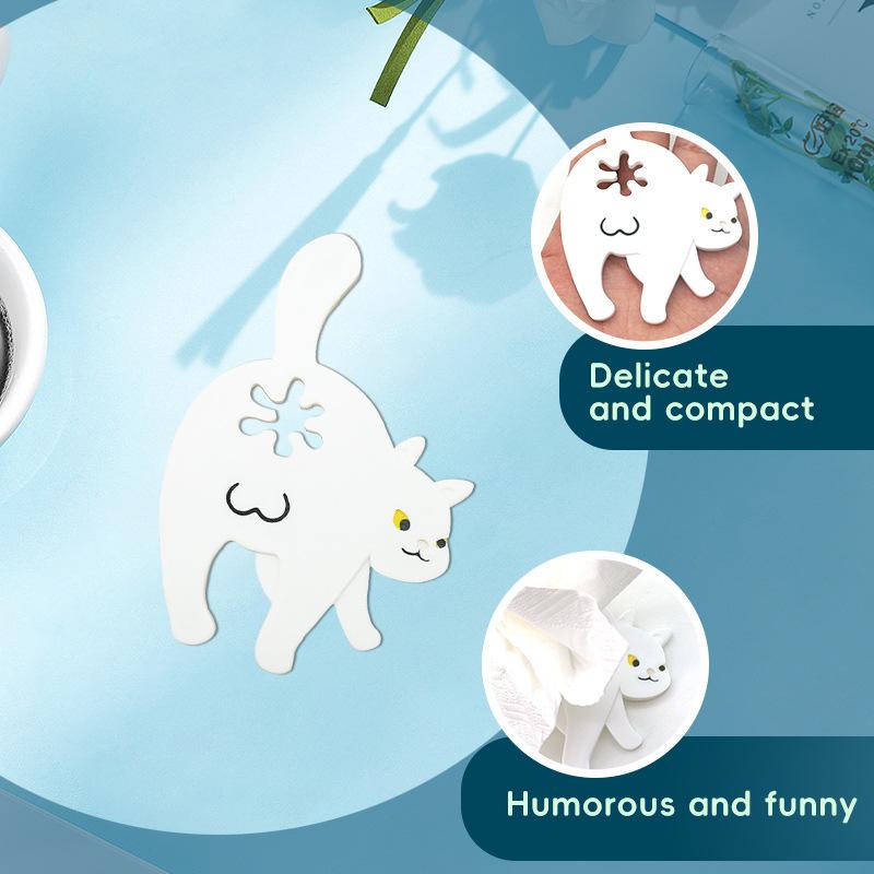 Katzen-Po-Clip, Lustige Katze, Enthusiast, Kreativer Toast- und Brotklemme, Kunststoffmaterial, Küchen- und Haushaltswerkzeuge