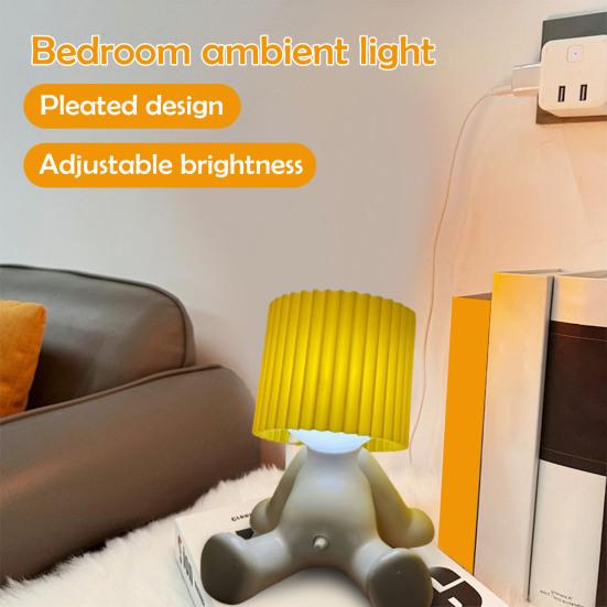 LED Night Light Soft Glow Creative Shape Widely Application Funny Plug-in Table Lamp Boy-shaped Bedside Light Decoration