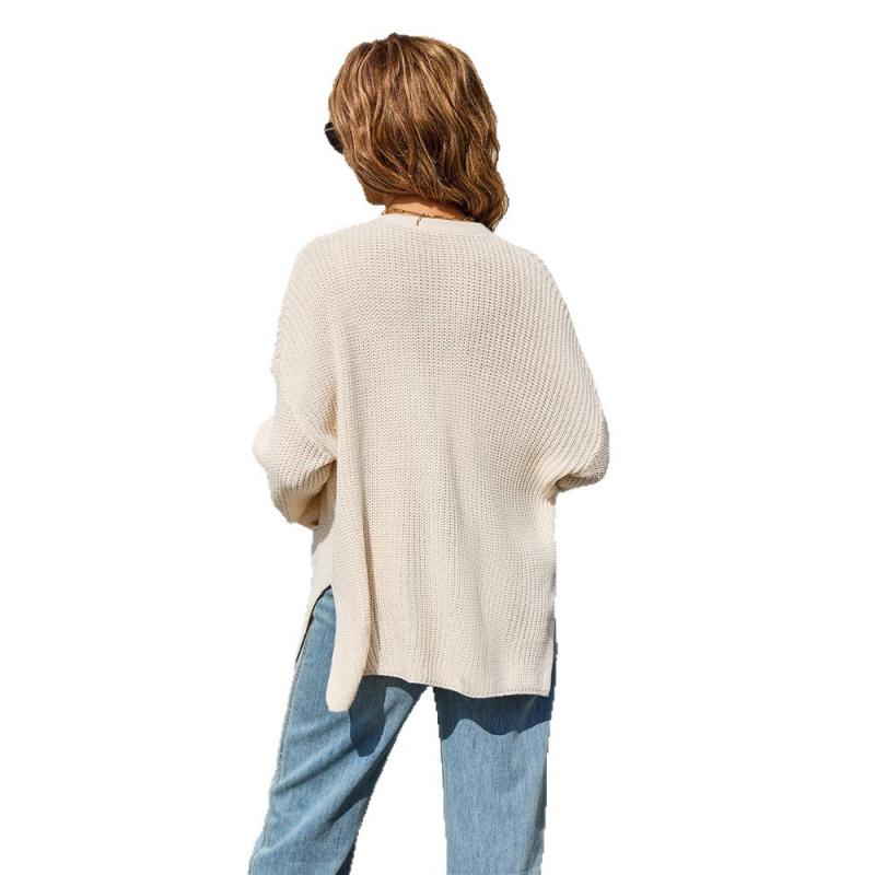 2026 Neue modische V-Ausschnitt Strickjacke Lockerer Pullover Langarm Tasche Oberteil
