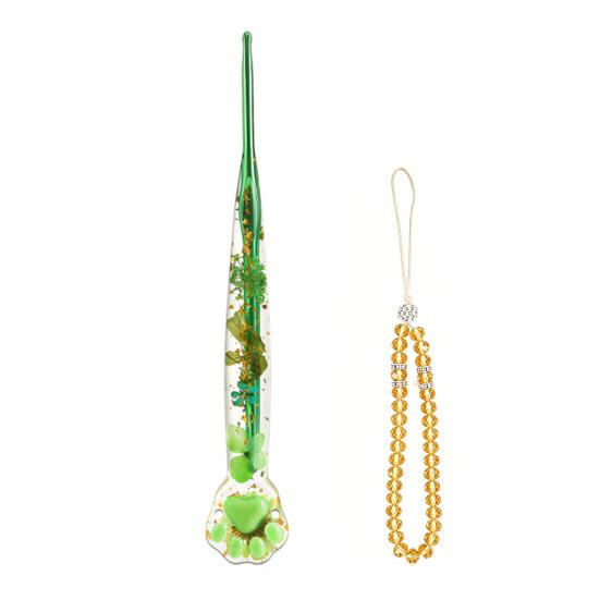 Floral Resin Crochet Hook Dried Flower Clear Handle Crochet Hook 1 Pc