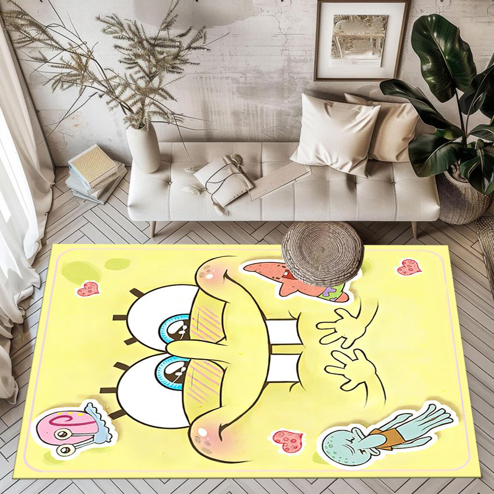 Spongebob Reading Adventure Square rugs are a great choice for living rooms, bedrooms, home décor, and as gifts.