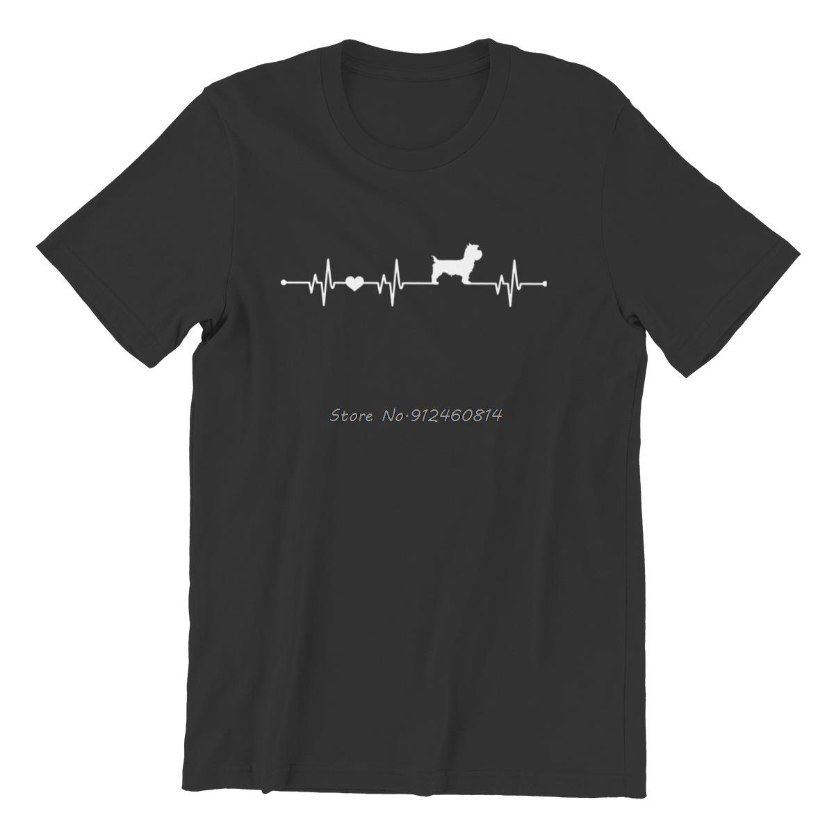 

Men s T-shirt Yorkshire Terrier Heartbeat Cool Funny Dog Lover Gift Couples Matching Punk Kawaii Tshirts 3XL