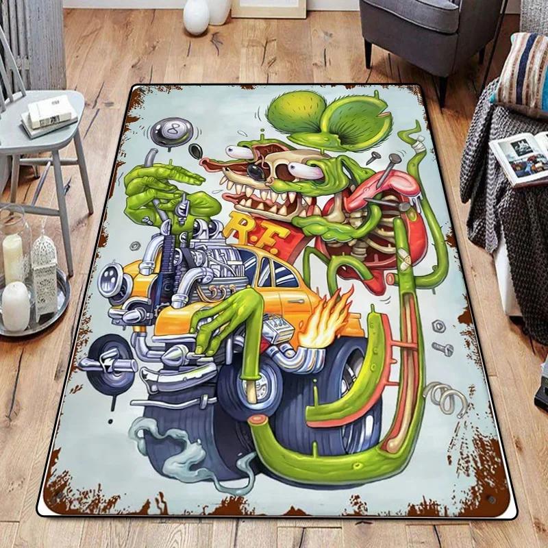 Funny Room Rugs Foot Carpets R-Rat Fink Entrance Doormat Kawaii Rug Floor Mats Bath Mat Kitchen Hallway Carpet Home Decor