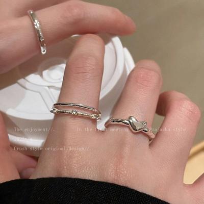 Elegant Adjustable Double Layer Love Ring - Niche Plain Design