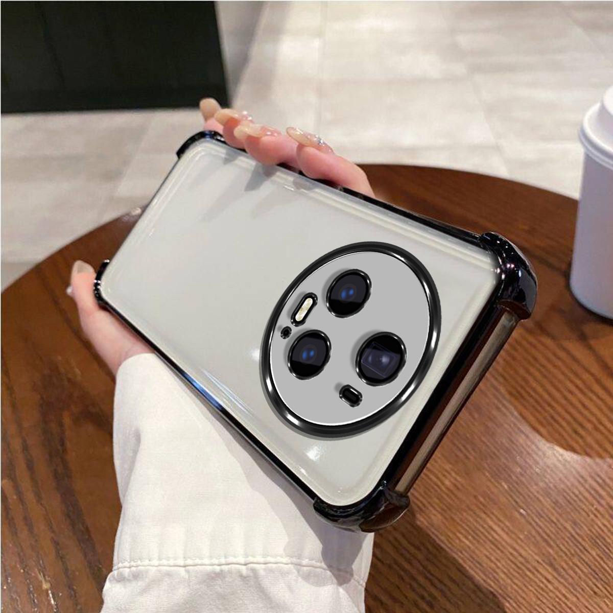Case for HONOR Magic5 pro Electroplated Color Border Clear Phone Casing Cover Magic5 pro чёрный