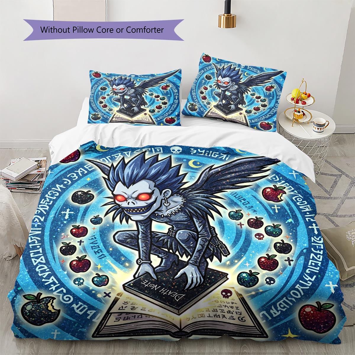 

Death Note Pattern Bedding Quilt Set Quilt Cover Pillowcase Home Decoration Birthday Gift (1 * duvet cover + 2 * pillowcase, without core) 135x200cm