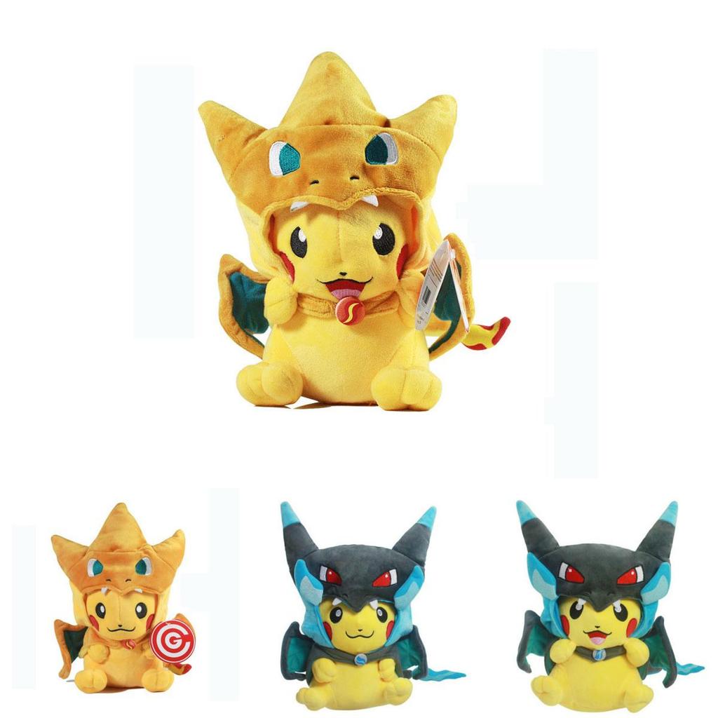 Urocze Pluszowe Zabawki Cosplay Pikachu Mega Pokemon Cos Charizard Miękkie Wypchane Zabawka dla Dzieci Do Przytulania
