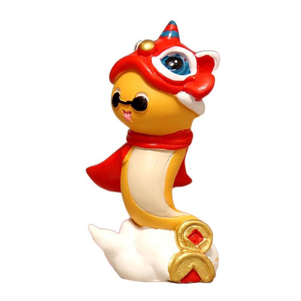 Snake Shaped Cartoon Snake Figurines Resin Car Interior Ornament New Years Decor  Home Decoration Style 1