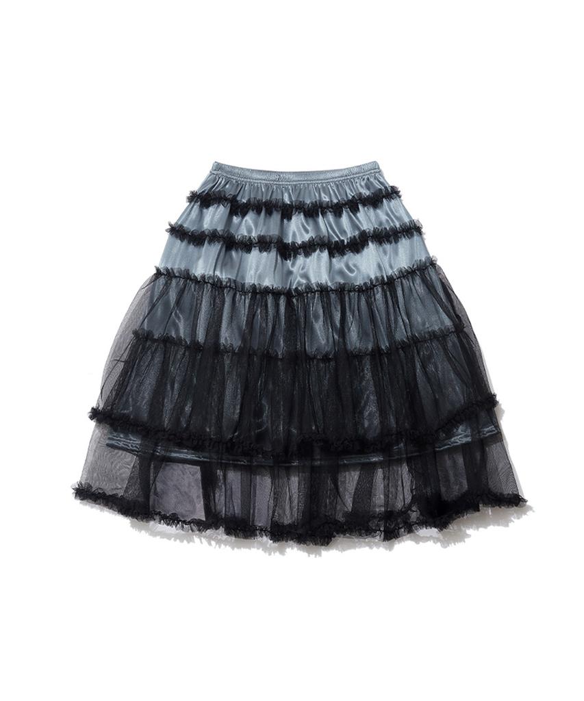 Isjabaibeu Ruffle Tiered Mesh Mini Skirt