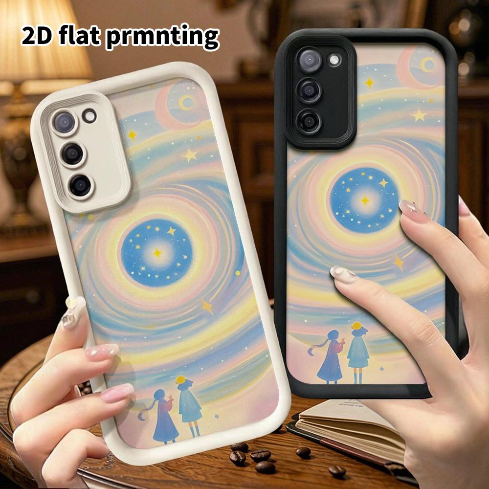 Phone case: 2D flat Samsung Galaxy A34 A35 M05 M06 S20 S22 S21 FE Plus 5G protective case, swirl galaxy, perfect Christmas and Halloween holiday gift