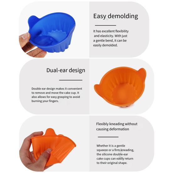 Yousheng Silicone Baking Muffin Cups Food-Grade Non-Stick Cupcakes Liners for Muffins Candies Reusable Cake Cups Holders for Parties