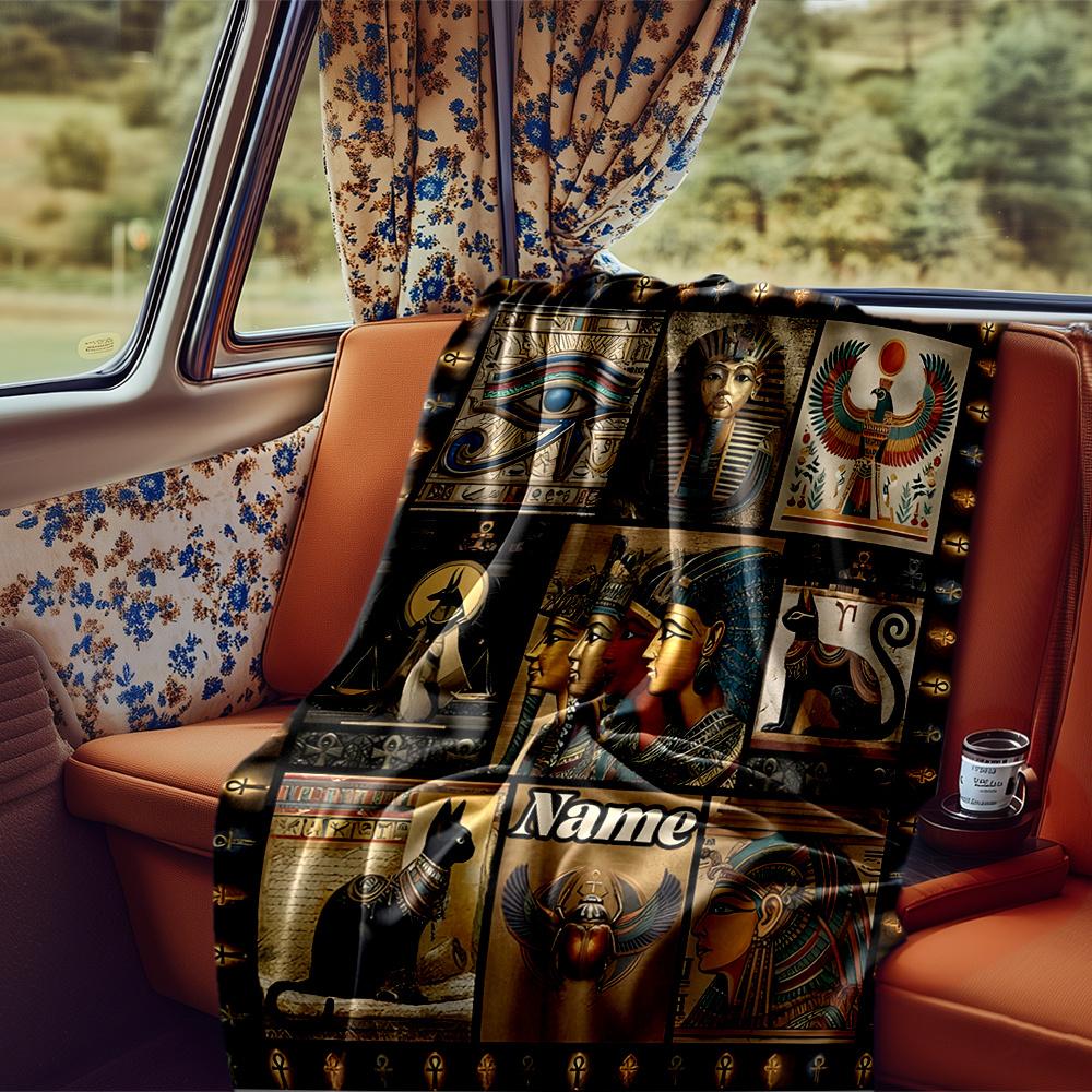 Ancient Egyptian Art And Symbols Collage Blanketcustomizable With Your Namecomfortable And Stylish Perfect For Travel Beds Chairs Offices Sofas