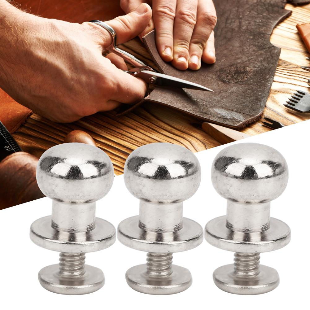 20PCS 9 x 8mm DIY Copper Rivets Round Head Nipple Nail Bag Shoes Accessories for LeatherSilver 9 x 8mm