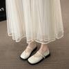 Japanese Mary Jane Single Shoes Women's 2025 Autumn New Fashionable Simple and Versatile Casual Flat Bottom Square Beanie Shoes