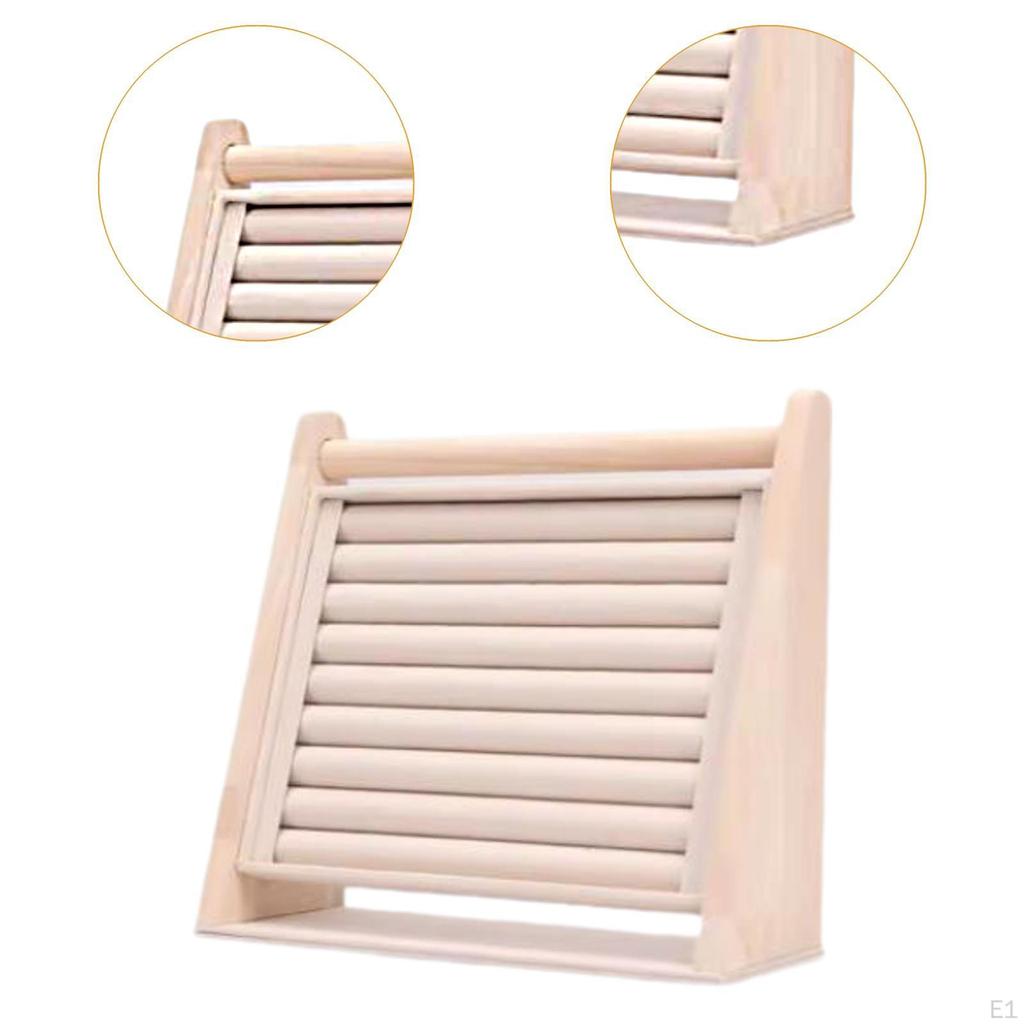 Jewelry Organizer Stand for Wood Display, Space Efficient Holder Countertop