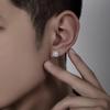 Crystal Cluster Stone Stud Earrings: Unique Titanium Steel, Fade-Resistant, Versatile Cool-Style Jewelry for Men and Women