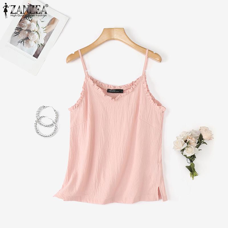 ZANZEA Women Summer Casual Sleeveless Straps Camisoles