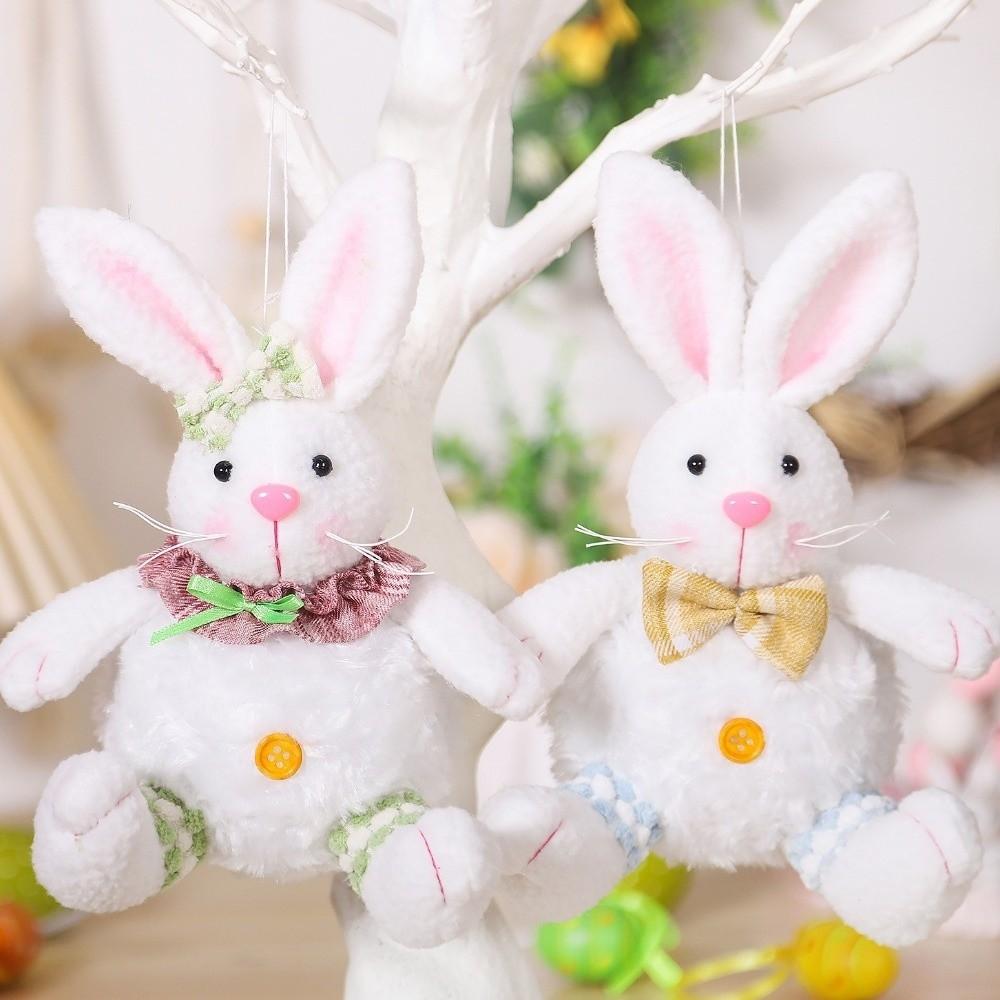 with Lanyard Easter Plush Bunny Cartoon Easter Stuffed Rabbit Spring Rabbit Ornament  Bedroom Decor