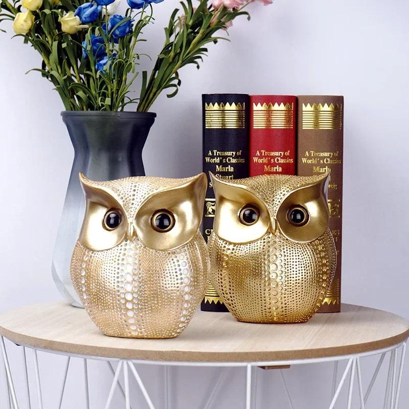 Nordic Owl Statues Home Decoration Accessories Resin Animal Sculptures Decorative Bird Ornaments for Living Room TV Cabinet