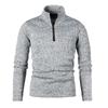 Spring Autumn Mens Half Zipper Pullover Sweatshirt Solid Color Casual Slim Fit Stand Collar Hoodie