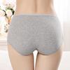Mid-Rise Women's Pure Cotton Triangle Panties - Plus Size, Solid Color