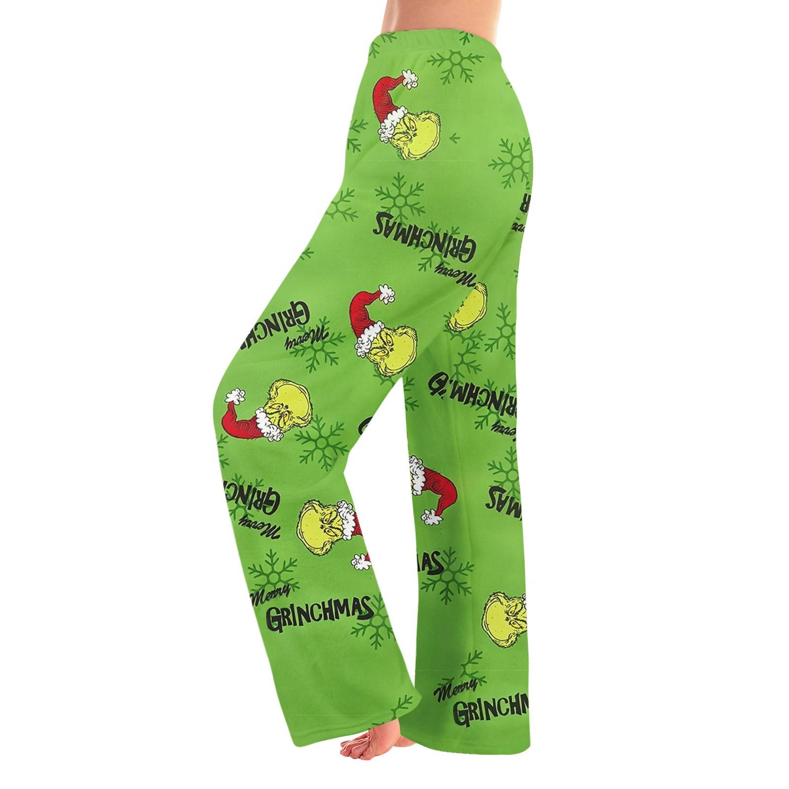 

Женские зимние брюки, длинные брюки, фланелевые брюки с рождественским принтом XS