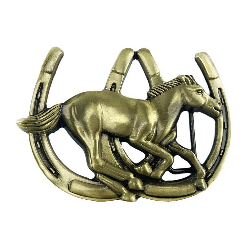 Fine Horse Smooth Zinc Alloy Men's Casual Saddle Equestrian Belt Buckle