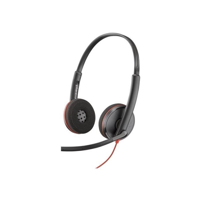 Náhlavní souprava - drátová - USB-C - HP Inc. - Poly Blackwire 3220 - Série Blackwire 3200 - náhlavní souprava - přes uši - drátová - USB