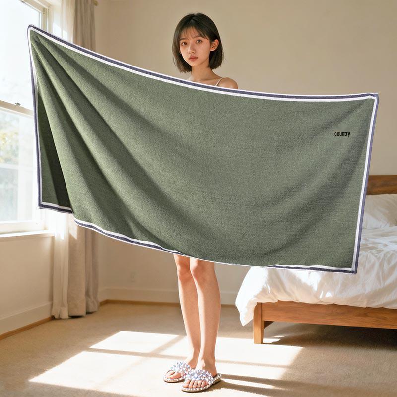 Large Grade A Yarn-Dyed Jacquard Cotton Bath Towel - Thick, Absorbent, Adult Style
