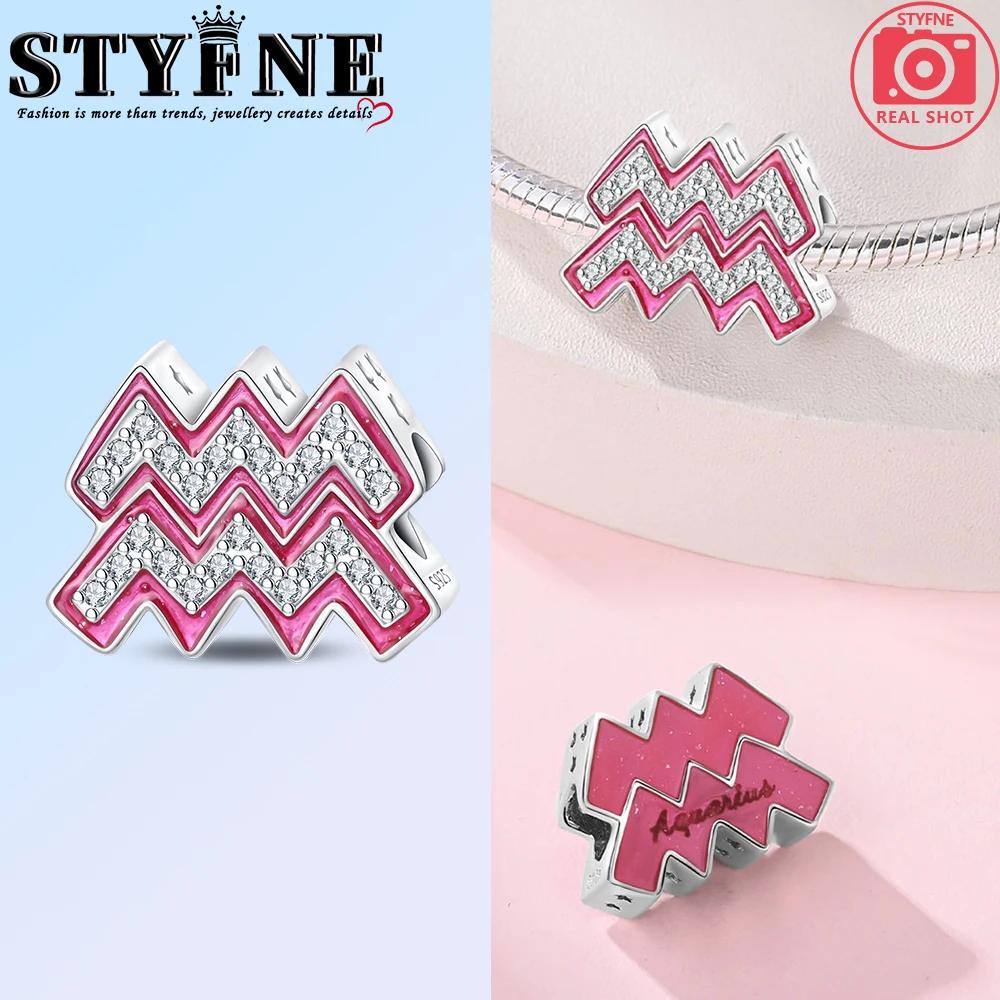 Pink Series Copper Alphabet Charms Beads Cute Letter Fit Original Bracelet Bangle Necklace Diy Jewelry