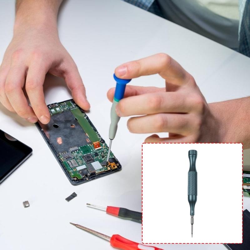 Electronic Device Repair Precisions Screwdriver with Steel Tip, Textured Handle and Close Access for Small Screw Service Work