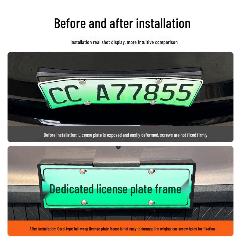 Compatible with 2026 Qiyuan Q05, This Full-coverage License Plate Frame Meets New Green Vehicle Regulations.