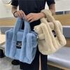 Women Plush Bucket Handbag Lightweight Faux Fur Fluffy Tote Bag