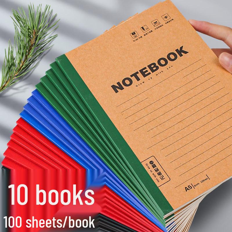Bezdrátový notebook s kraftovým obalem, ideální pro studenty, A5 měkká vazba, silný linkovaný B5 deník/zápisník