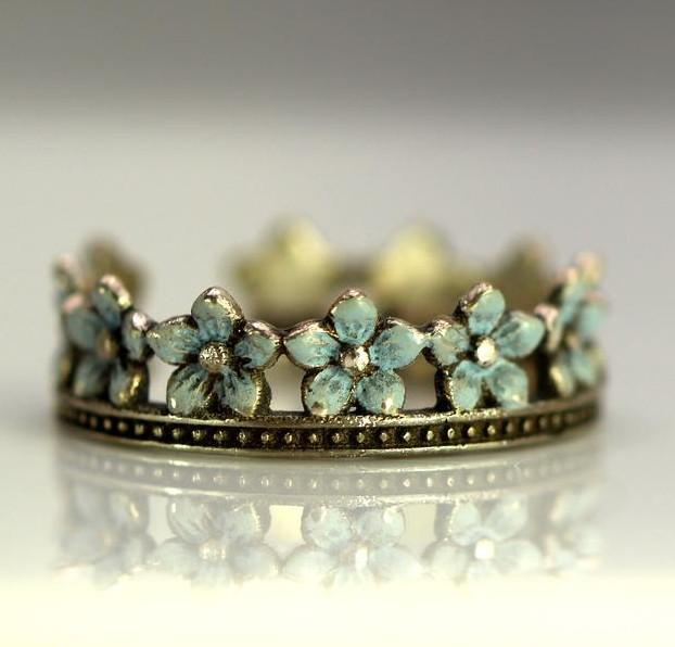 Ensemble de Bagues Ouvertes Empilables Couronne de Fleurs Rétro