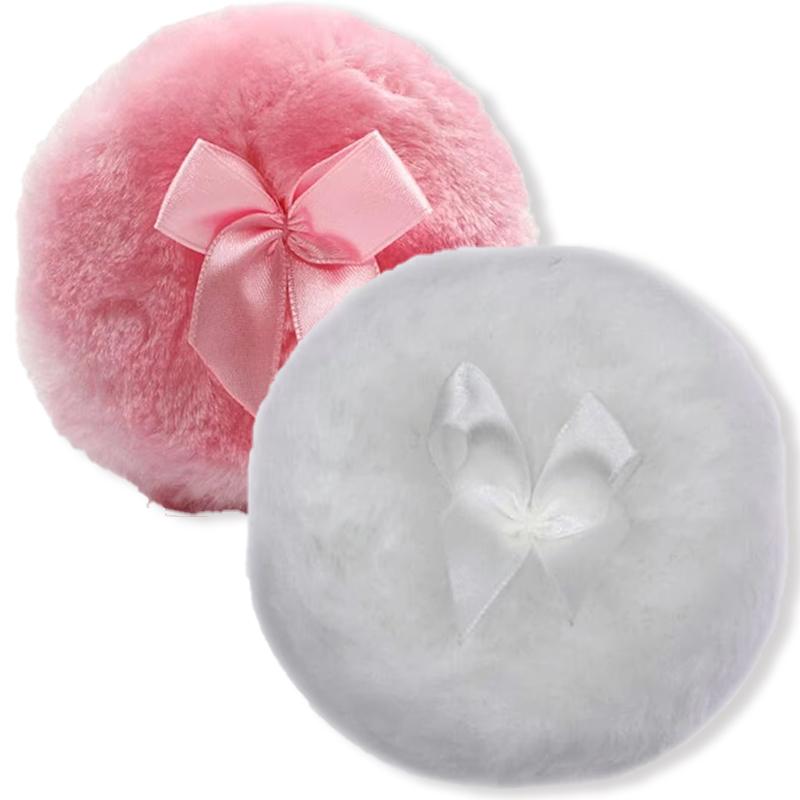 Large Fluffy Powder Sponge Puff Ultra Soft Washable Reusable Velour Face Body Powder Puff Loose Powder Puffs Wet Dry Makeup Tool