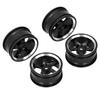 4pcs RC Aluminium Alloy Wheel Rim Hubs for MN86 1 12 RC Crawler Upgrade AccessoriesBlack
