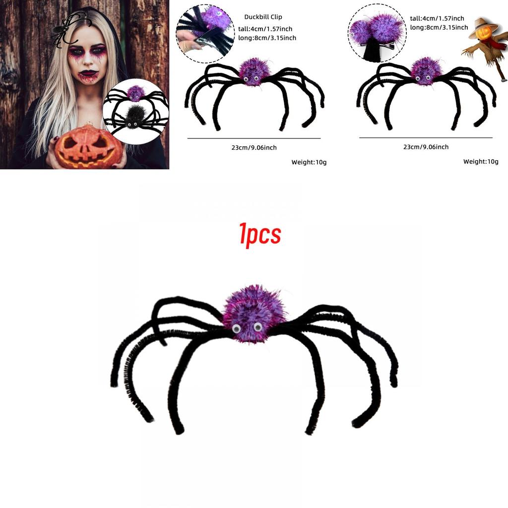Spinnen-Haarklammern für Halloween Schwarz Lila Große Spinnenklauen-Clips für dickes dünnes Haar Dekorationen
