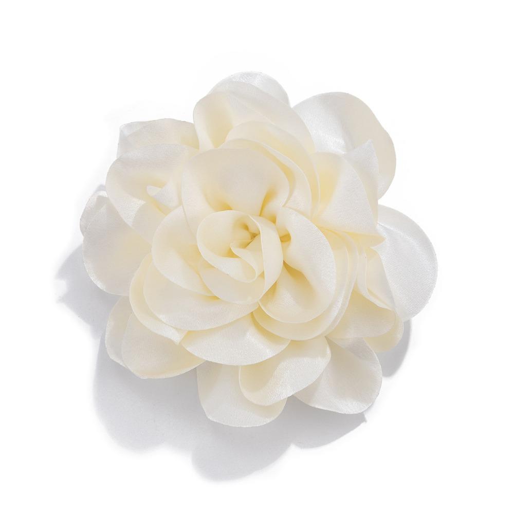 DIY 3D Large Fabric Flower Brooch Exaggerated Handmade Clothing Patch Satin Clip Clothes Appliques Clothes Decoration