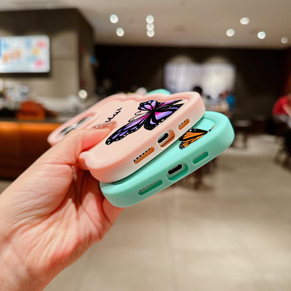 Macaron Soft TPU Phone Case for Xiaomi Poco X3 X5 X6 M6 Redmi 10 12C 13C Redmi Note 9 10 11 12 13 Pro 10s 11s 12s Cover Ae59 Butterfly art design Cute