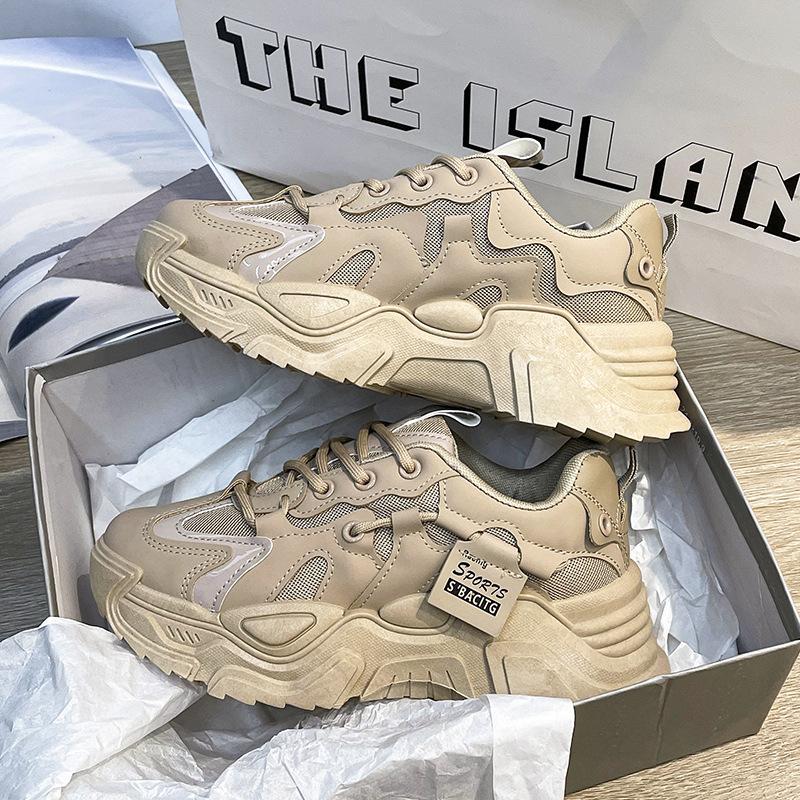 

ins корейская версия папиной обуви женская весна-осень 2025 года новая интернет-знаменитость универсальная дышащая сетчатая платформа повседневная спортивная обувь 40