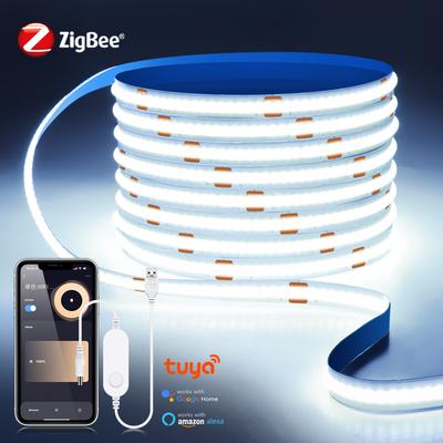 ZigBee COB USB 5V LED Strip Lights Smart Dimmable Work with Tuya Hub Bridge Echo Plus APP/Alexa Voice Control Ambiance Lighting